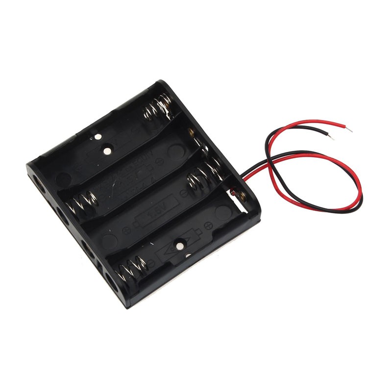 Soporte de batería para 4x AA Mignon con pulsador puerto 
