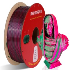 FILAMENTO PLA SILK (SEDA) REPRAPPER | IMPRESORAS 3D - DUAL Morado+Verde