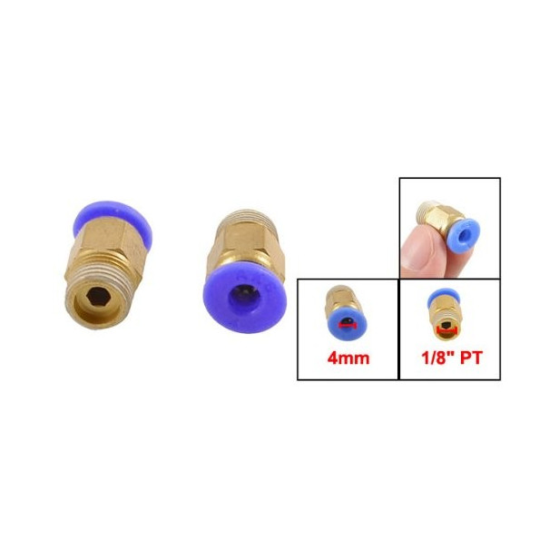 Pneumatic 1/8" PT Thread Push In Connectors Fittings for 4mm Tube