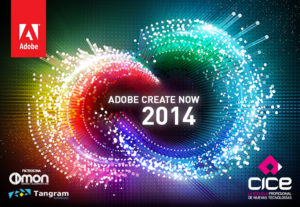 Cartel del evento Adobe Create now 2014