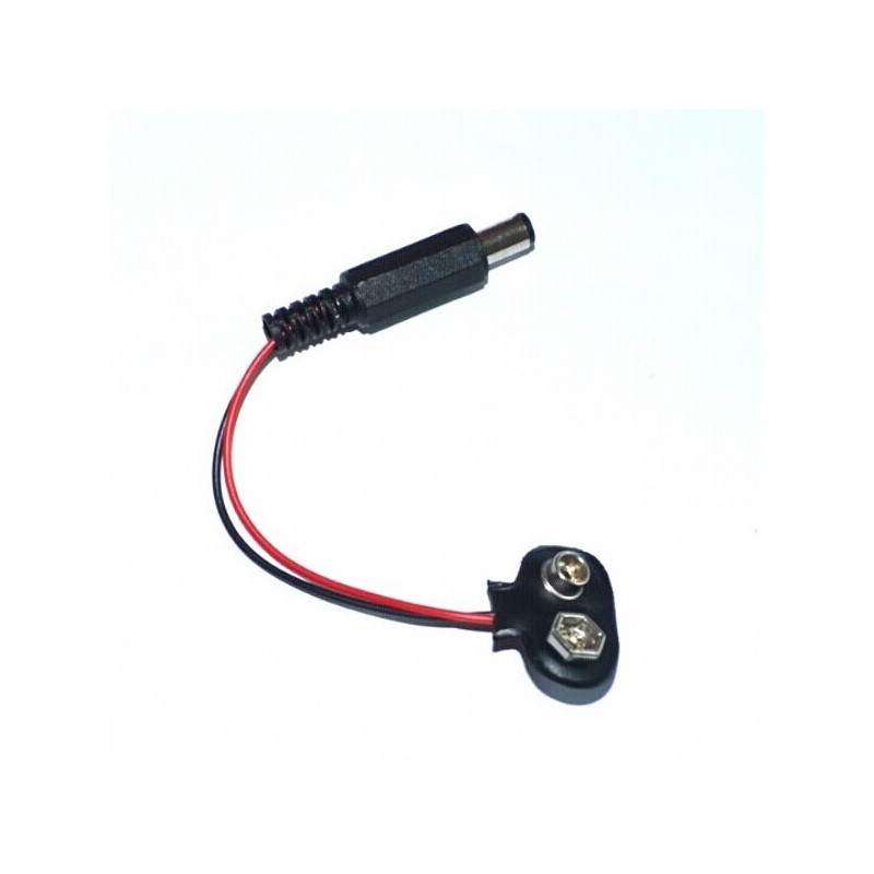 Conector batería / pila 9V  DC 9V T-Type para Mega 2560, UNO R3 y mas