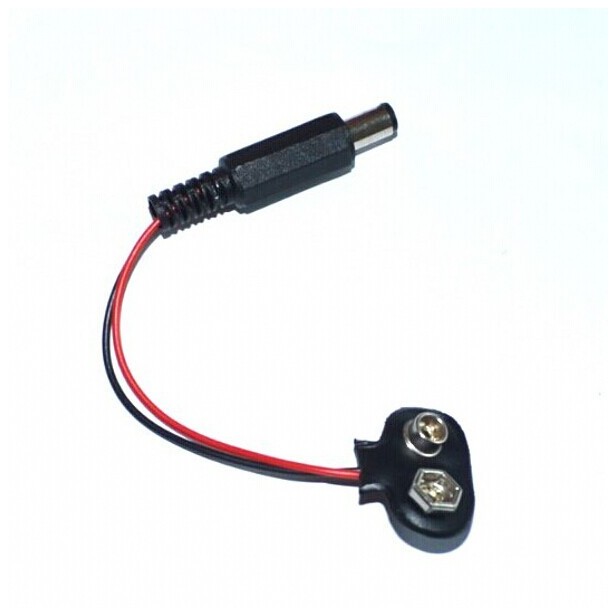 Conector batería / pila 9V  DC 9V T-Type para Mega 2560, UNO R3 y mas