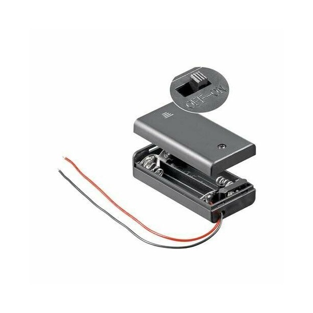 2 x AA Battery Holder Box, With Cover/on-off
