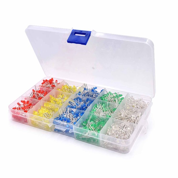 Caja de LEDs 3mm diferentes colores Caja de LEDs 3mm diferentes colores