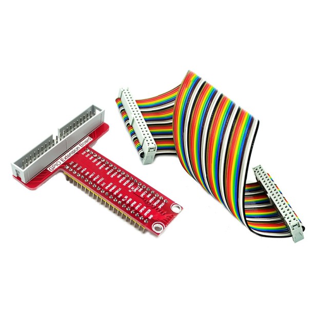 Blue RPi GPIO Breakout Expansion Board + 40pin Flat Rainbow Ribbon Cable for Raspberry Pi 4 3 2 Model B & B+ Blue RPi GPIO Breakout Expansion Board + 40pin Flat Rainbow Ribbon Cable for Raspberry Pi 4 3 2 Model B & B+