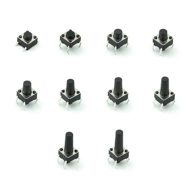 Kit de Pulsadores Táctiles Tact Switch 250 pcs | Robotic & Electronic