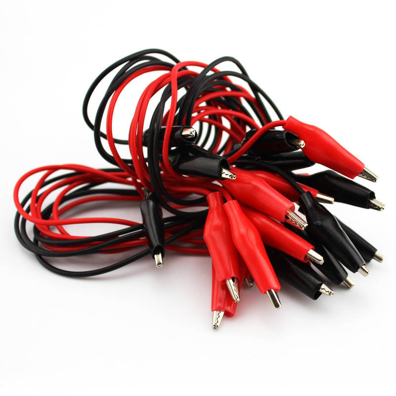 Cables con Pinzas de Cocodrilo 40cm Rojo Negro | Createc 3D