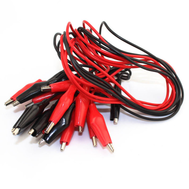 Cables con Pinzas de Cocodrilo 40cm Rojo Negro | Createc 3D