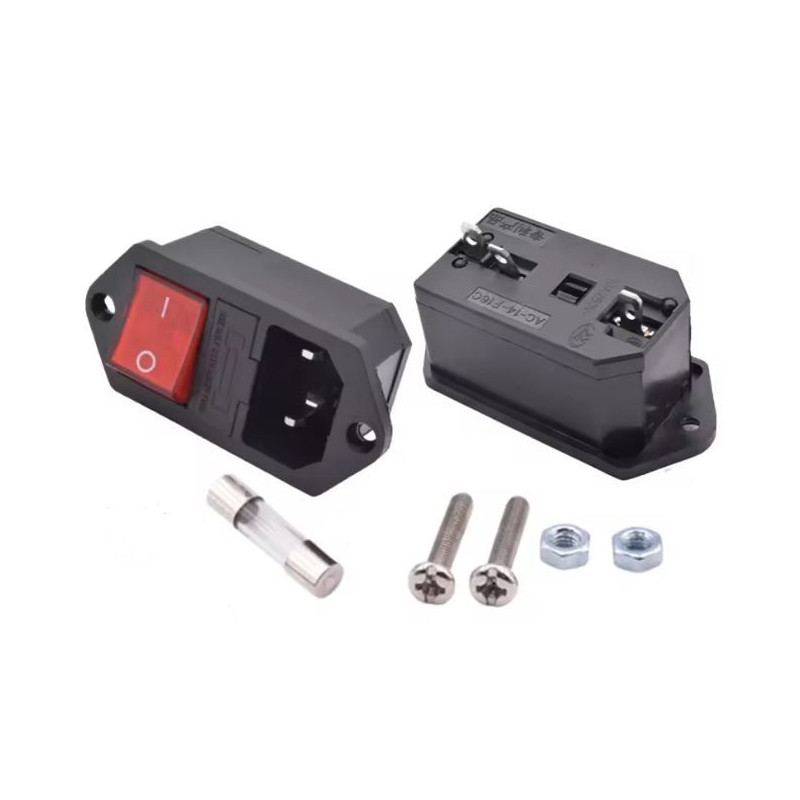 Módulo Enchufe AC 3 Terminales + Interruptor Iluminado + Fusible 10A |
