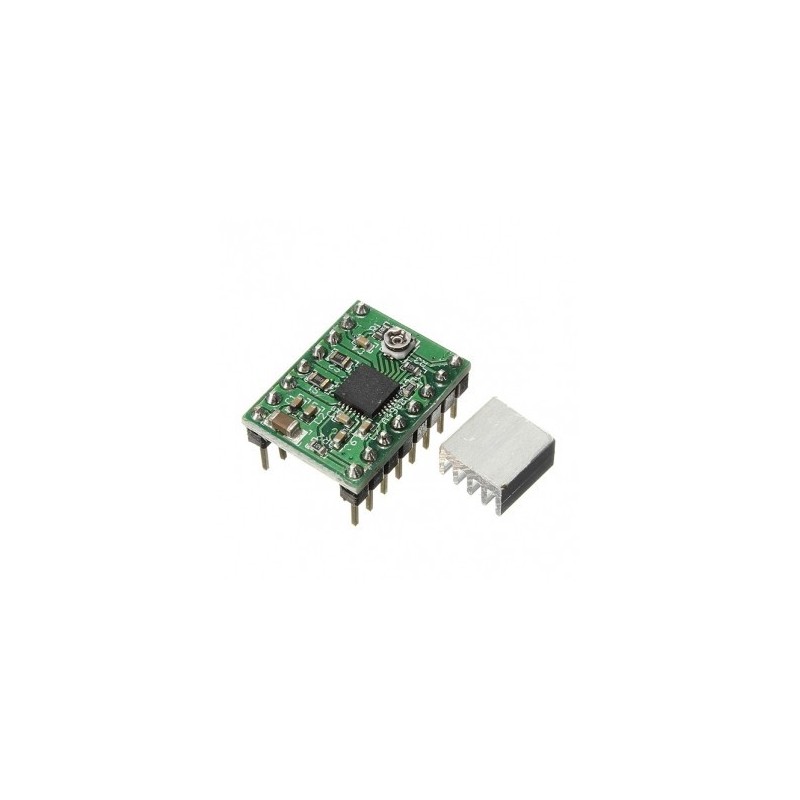 Driver A4988 Verde con Disipador – Control Preciso para Motores Paso a