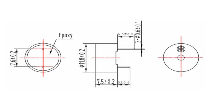 Dimensiones buzzer activo