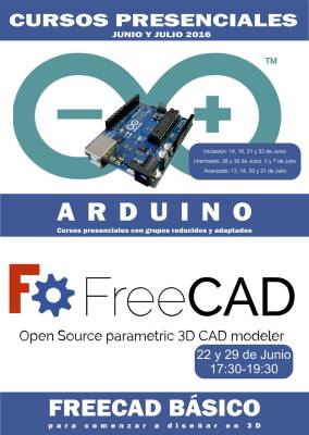 Cursos presenciales de Freecad y Arduino