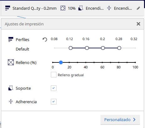 Modo recomendado Cura